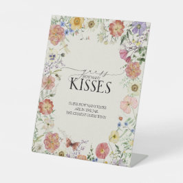 Pressed Wildblume Floral Brautparty Kisses Sockelschild