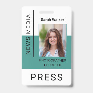 Pressemitarbeiter-ID Massenmedien-Mitarbeiter-Foto Ausweis