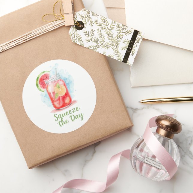 Pressez la journée – Autocollant de pot de fruits  (Cadeaux)