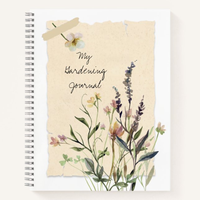 Pressierte Blume Gartenzeitung Notizbuch (Vorderseite)