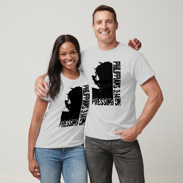 Pressing on Philippians 3:14 Rock Climb Shirts (Unisex)
