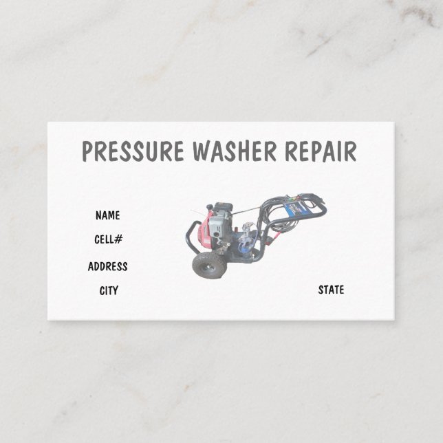 Pressure Washer Repair Visitenkarte (Vorderseite)
