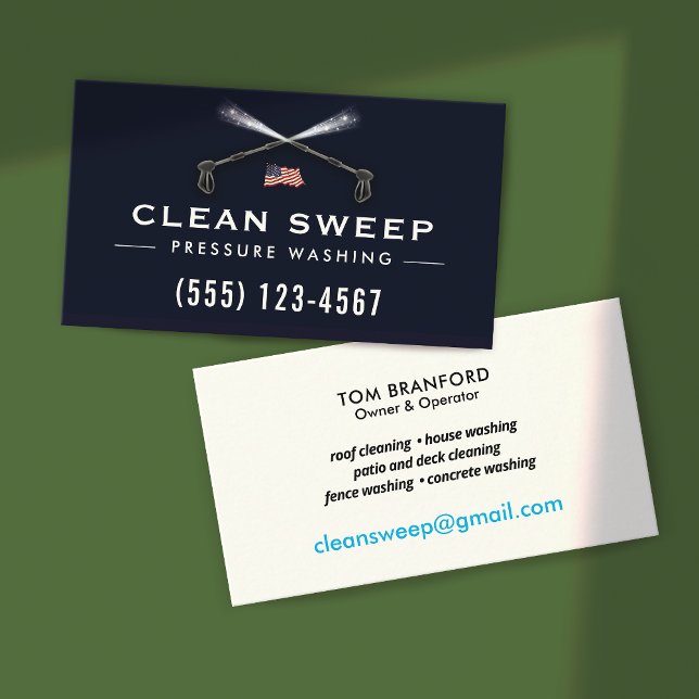 Pressure Washing Power Wash Cleaner Patriotic Visitenkarte (Von Creator hochgeladen)