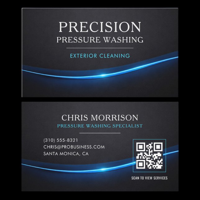 Pressure Washing QR Code Professional Visitenkarte (Von Creator hochgeladen)