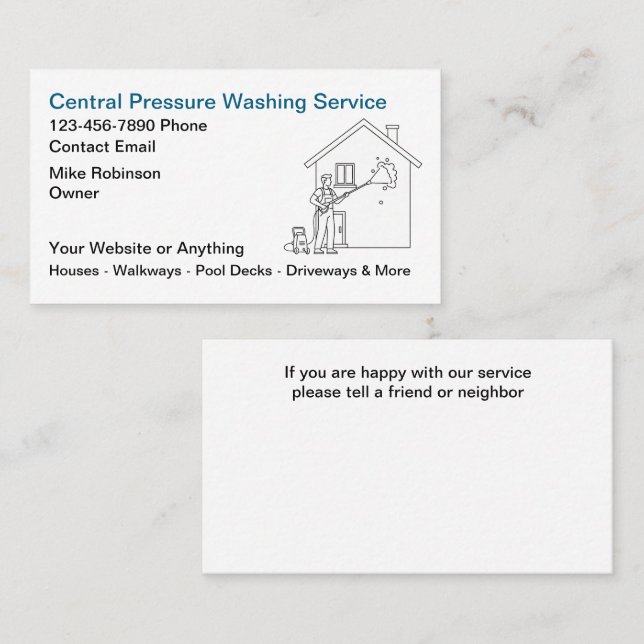 Pressure Washing Services Business Cards Visitenkarte (Vorne/Hinten)