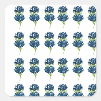 Prestige Blume, Boho-Wildblumen-Kernnetz Quadratischer Aufkleber