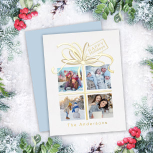 Prestige Foto Gold Weihnachtskarte Folien Feiertagspostkarte