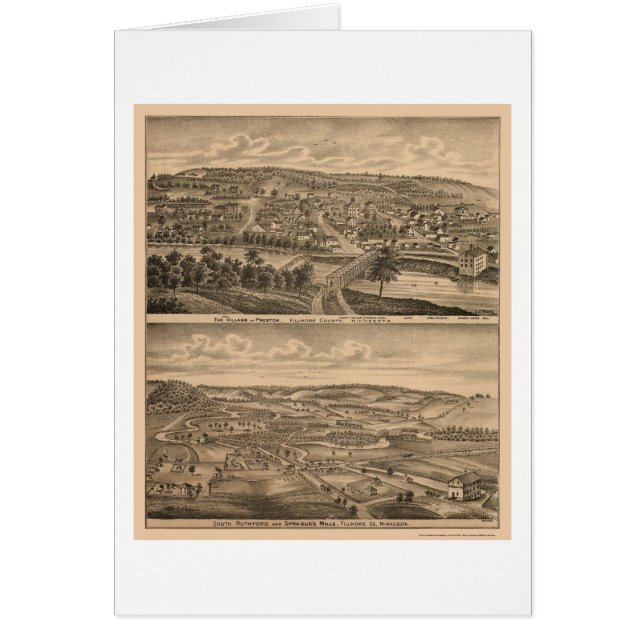Preston, carte panoramique de manganèse - 1874 (Devant)