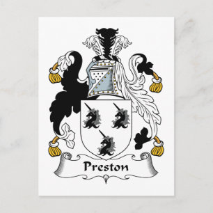 Preston Familienwappen Postkarte
