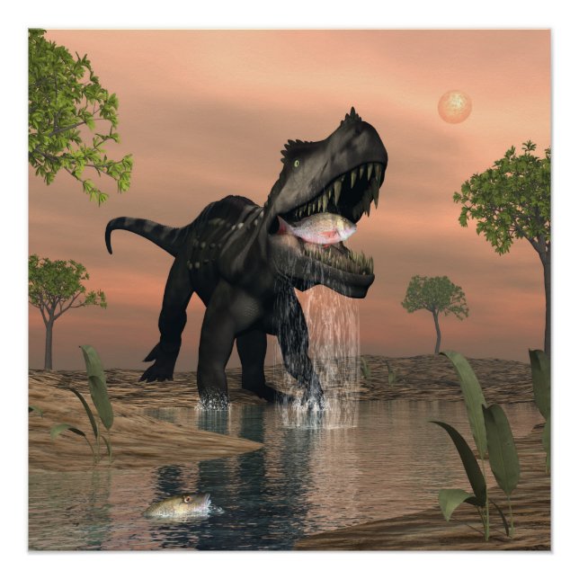 Prestosuchus dinosaurier angeln - 3D rendern Poster (Vorderseite)