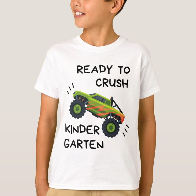 Prêt À Écraser Le T-shirt Camion Monster De La Mat (Devant)