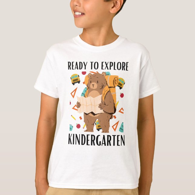 Prêt à explorer le T-shirt de la maternelle (Devant)