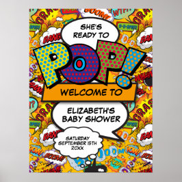 Prêt à faire du Baby shower pop Affiche de bienven