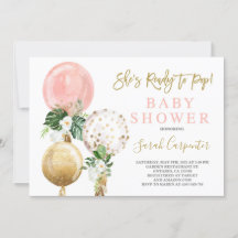 Prêt à lancer Baby shower girl Invitation