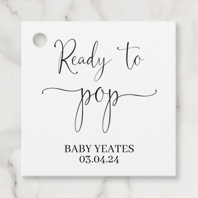 Prêt à pop Baby shower Favoriser étiquette Popcorn (Devant)