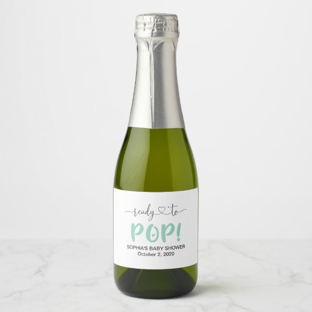 Prêt À Pop Green Mini Étiquette Bouteille De Vin É (Devant)