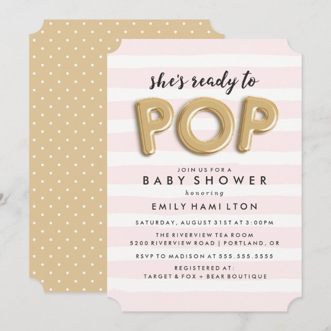 Prêt À Pop | Invitation baby shower (Devant / Derrière)