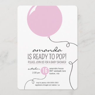 Prêt à pop rose Baby shower fille Invitation