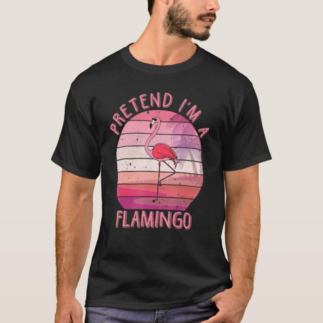 Pretend I'm A Flamingo Halloween Costume Party T-Shirt (Vorderseite)