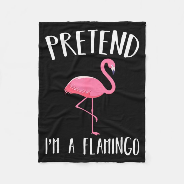 Pretend I'm A Nk Flamingo Funny Halloween Costume  Fleecedecke (Vorderseite)