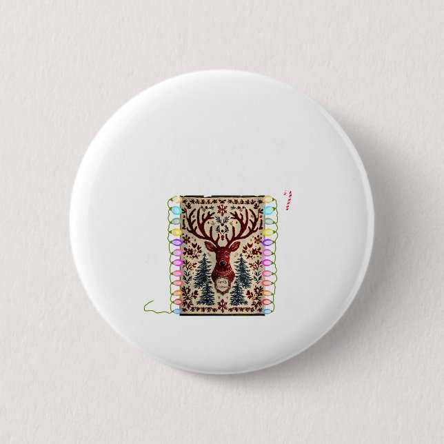 Pretend I'm A Reindeer Funny Deer Xmas Lights Ugly Button (Vorderseite)