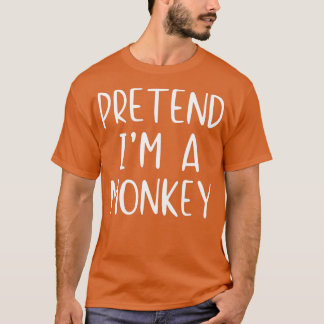Pretend Monkey Costume Halloween Lazy Easy T-Shirt