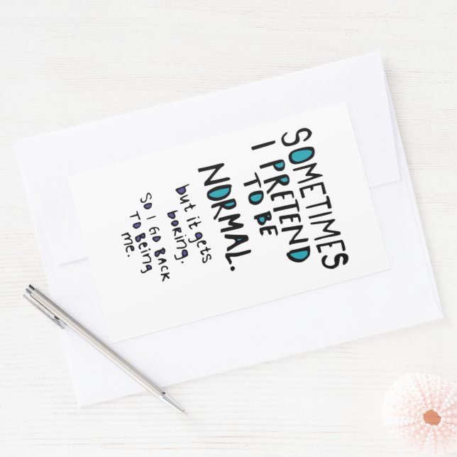 Pretend to be normal rechteckiger aufkleber (Umschlag)