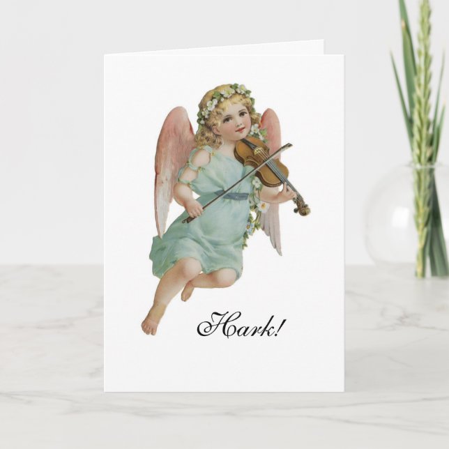 Prêtez l'oreille ! Carte de Noël d'ange (Devant)
