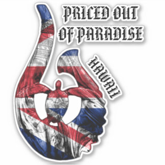 PRETIERT AUS PARADISE HI Honu Tribal Hook HI Flag Aufkleber