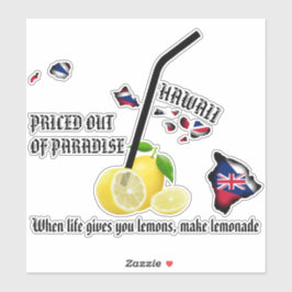 PRETIERT AUS PARADISE LEMONADE HI Flag Islands Aufkleber