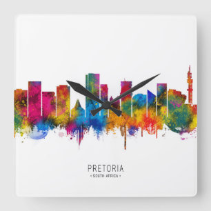 Pretoria Südafrika Skyline Quadratische Wanduhr