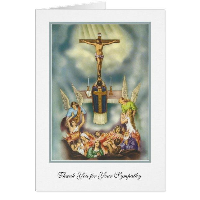 Prêtre Catholique Offrant Masse Condolence Merci (Devant)