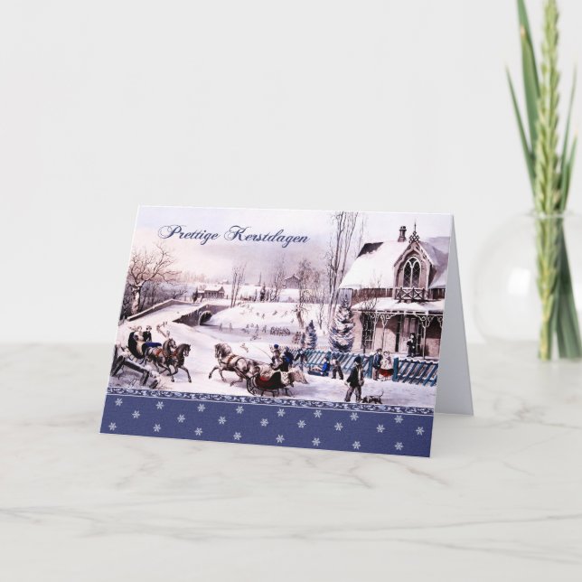 Prettige Kerstdagen. Carte de Noël en néerlandais (Devant)
