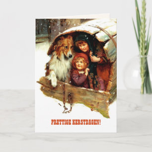 Prettige Kerstdagen. Carte de Noël en néerlandais