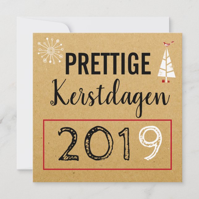 Prettige Kerstdagen Kerst kaart Einladung (Vorderseite)