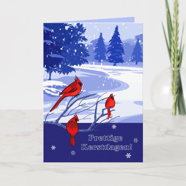 Prettige Kerstdagen. Weihnachtskarte auf Niederlän Feiertagskarte (Vorderseite)