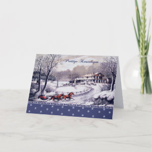 Prettige Kerstdagen. Weihnachtskarte auf Niederlän Feiertagskarte