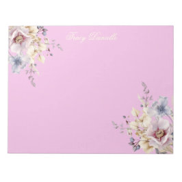 Prettty Pink Spring Floral Bouquet Notizblock