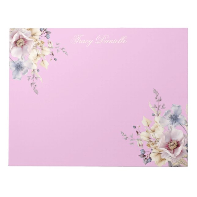 Prettty Pink Spring Floral Bouquet  Notizblock (Vorderseite)