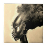 Pretty African Woman Painting Tile Fliese<br><div class="desc">Ceramic Tiles with Lady Shy Pretty African Woman Modern Art Painting Tile - Customizable - or Choose / Add Your Unique Text / Name - Make Your Special Gifts Desk Accessories Home Decor - Resize and move or remove and add elements / text with Customization tool ! Painting and Design...</div>