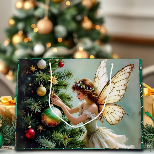 Pretty Angel Fairy Christmas Große Geschenktüte (Von Creator hochgeladen)