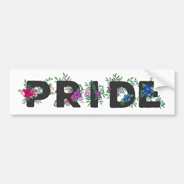 Pretty Bi Pride Floral Autoaufkleber (Vorne)