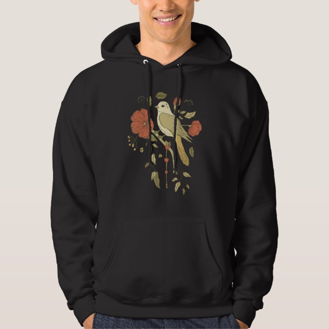 Pretty Bird with Flowers Hoodie (Vorderseite)