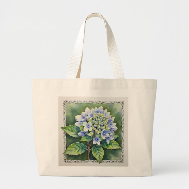 Pretty Blue Bloom Jumbo Stoffbeutel (Vorne)