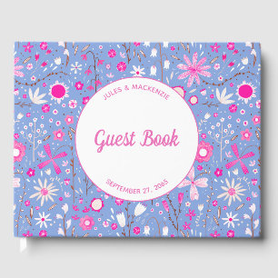 Pretty Blue Botanical Wildflower Gästebuch