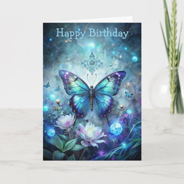 Pretty Blue Butterfly Karte (Vorderseite)
