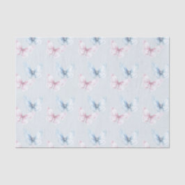 Pretty Blue Pink Butterflies Birthday Seidenpapier