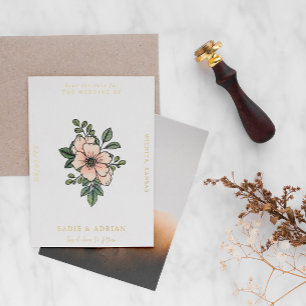 Pretty Blush Florals Save the Date Folieneinladung