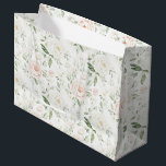 Pretty Blush Pink Floral Wedding Große Geschenktüte<br><div class="desc">Pretty Blush Pink Floral Wedding</div>
