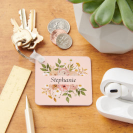 Pretty bohemian floral name mothers day schlüsselanhänger